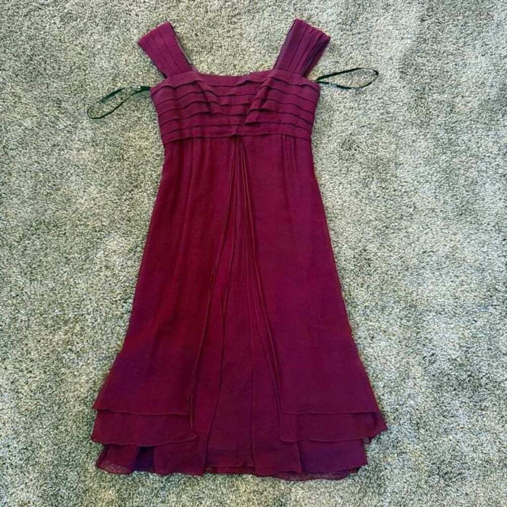 Tadashi Collection 100% Silk Layered Dress‎ Evening Wedding Size 2